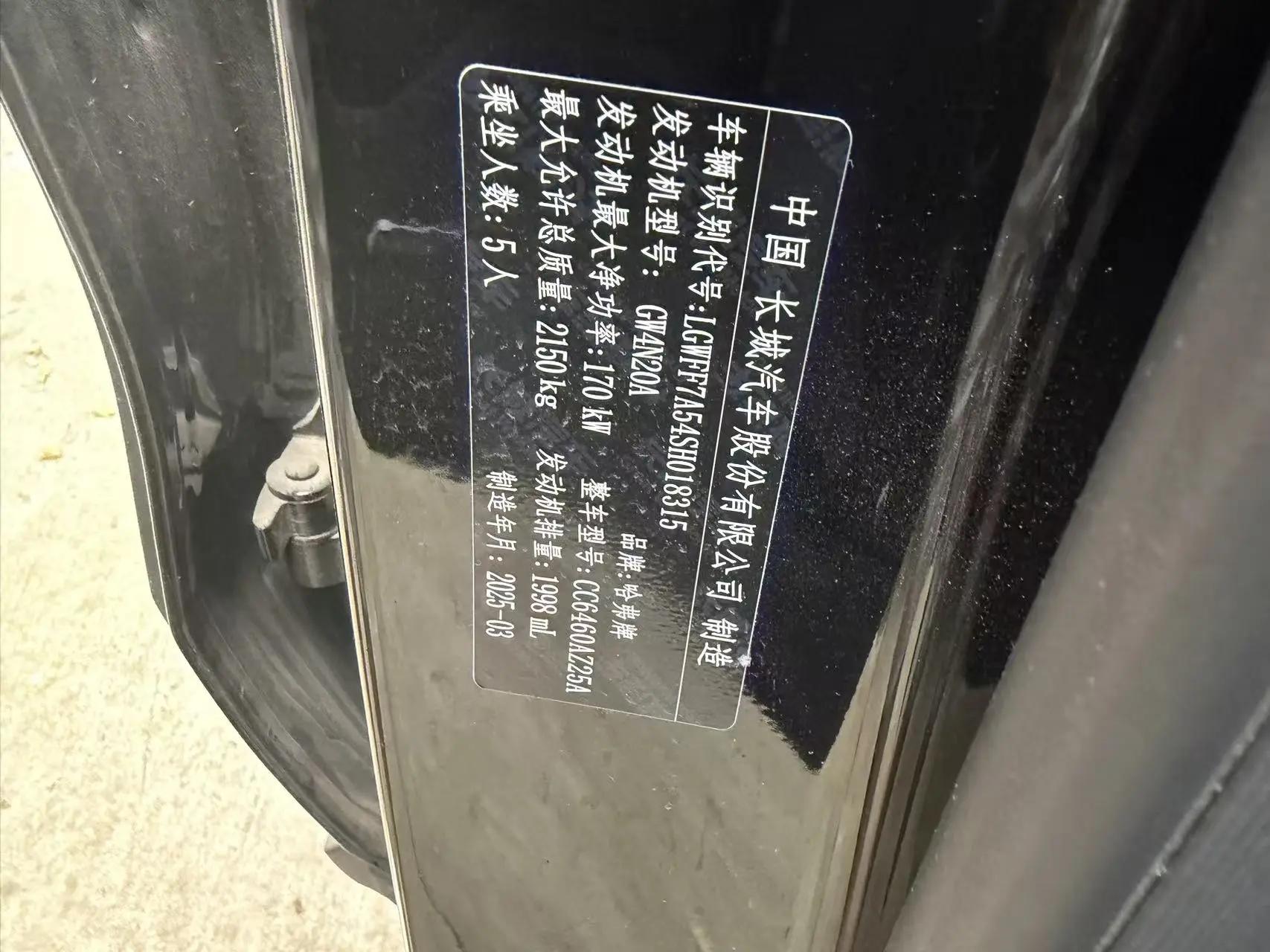 Haval 2024 big dog 2.0T Chinese garden dog version automatic gear 5